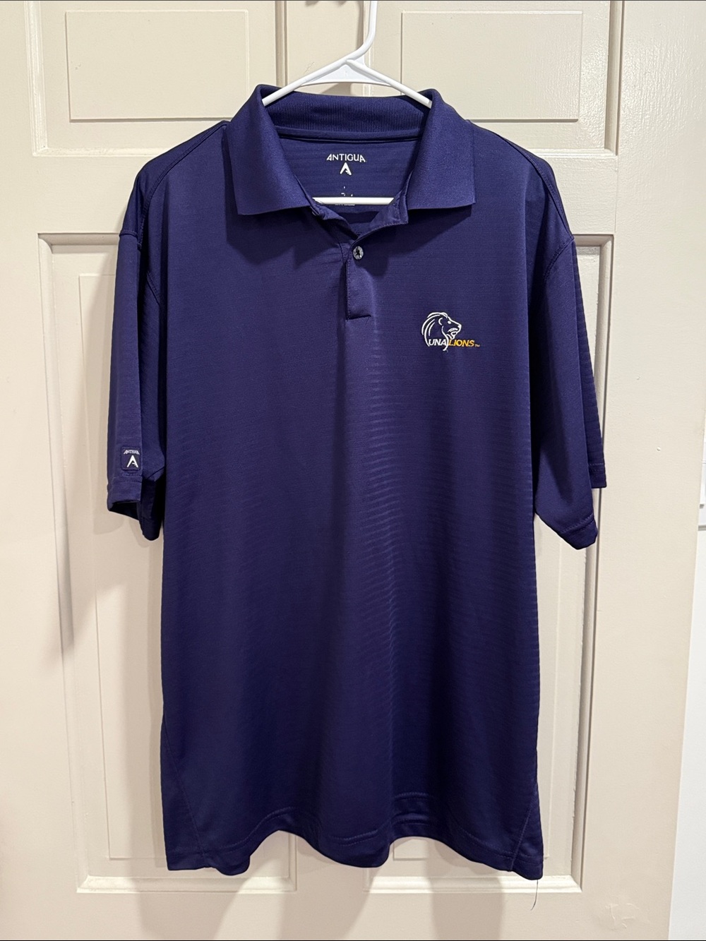 Antigua Men's University of North Alabama Striped Purple Polo Shirt Size Large